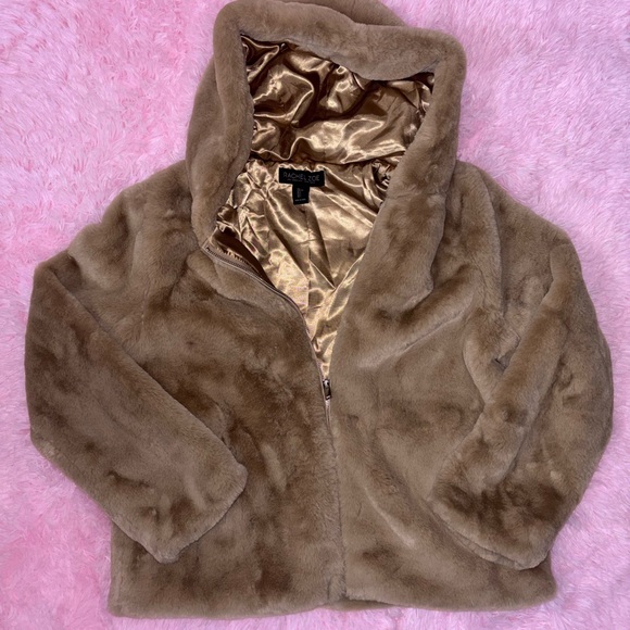 RACHEL ZOE Faux Fur Hooded Coat - Size Large - Picture 1 of 5